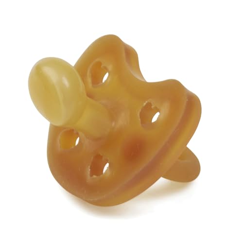 GRÜNSPECHT Bio-Schnuller aus Naturkautschuk, BPA frei, ohne Farbstoffe, kiefergerechtes Saugteil, weiches Schild, Größe 3: 18 Monate+ (674-V1), braun