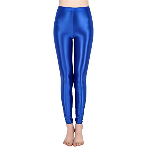 Image of cloudmall Women Sexy Semi Opaque Pantyhose Running Tights Yoga Leggings Oil Shiny Stocking