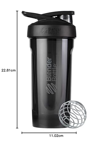 Image of BlenderBottle Strada Tritan Shaker Bottle with Locking Lid, 28-Ounce, Black