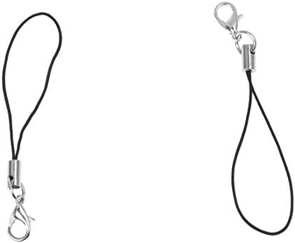 Luntus of 10 Black Mobile Phone Cord Lanyard with Lobster Clasp