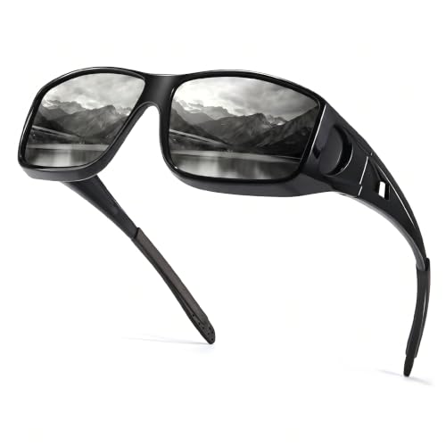 Image of IGnaef Fit Over Sunglasses for Men Polarized Wrap Around glasses with UV Protection IF0312