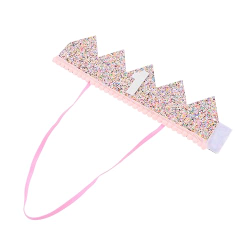 HEALSOPTHY Diadema De Para Primer Cumpleaños 1ra Sombreros De Cumpleaños Para Recién Nacido 1er De De Cumpleaños De Bebé Mini Tiara Rosa Tela