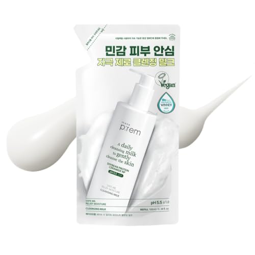 MAKE P:REM Safe Me. Relief Moisture Cleansing Milk, Hydrating Gentle Face Wash for Sensitive Skin...