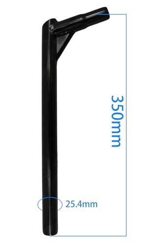 WEERAS Bicycle Seatpost, Iron Seatpost Length 350mm, Black, for BMX (25.4mm)
