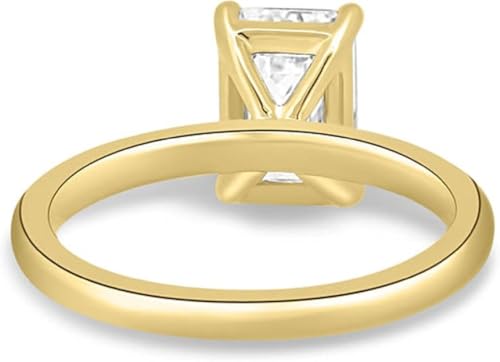 1CT-4CT Emerald Cut Solitaire Moissanite Engagement Ring, Emerald Moissanite Wedding Ring, Solitaire Ring, Emerald Cut Ring, Solid Gold Ring3