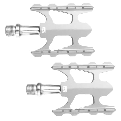 Happyyami Pedal Cesta de Bicicleta desviador de Bicicleta Aluminio Bicicleta estática Frenos de Bicicleta Bicicletas Carretera Bicicleta Carretera Bicicletas Plegables bicicleya Bike Silver