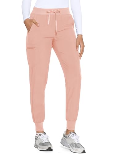Image of COZYFIT Womens Scrub Pants - Soft Stretch Yoga Style with 5 Pockets, Slim Fit Jogger Scrubs Pants for Women