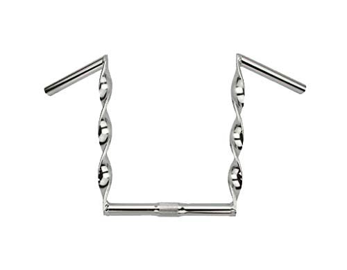 Alta Bicycle Lowrider Flat Twisted Bike Handle Bars 25.4mm, Multiple Sizes and Colors (Chrome, 11