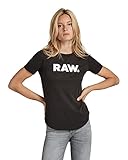Estampado de RAW en el pecho G-STAR RAW RAW. Graphic Slim, Camiseta, para Mujer, Negro (dk black 4107-6484), S