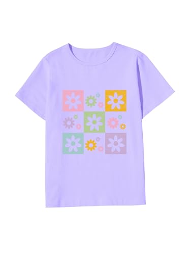 Image of Girls' Graphic Tees Summer Cute Tops Casual Short Sleeve Crew Neck T Shirts