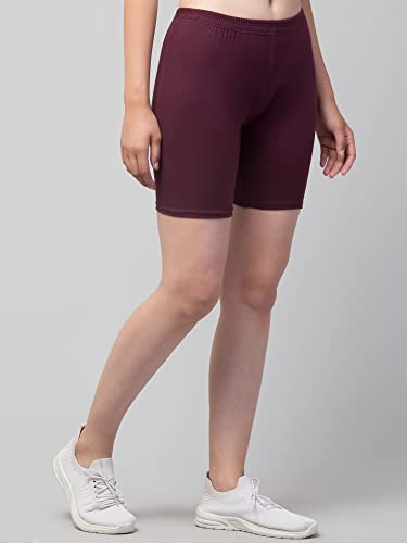 Image of Women's Cycling Shorts - Skin Fit Stretchable Tights for Gym, Sports, Running, Yoga & Layering Under Dresses - High-Waist, Seamless, Moisture-Wicking
