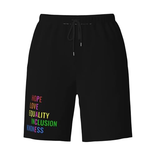 Love Peace Equality Inclusion Kindness Hope Men's Quick-Dry Board Shorts 7" - Swim Trunks Summer Hawaii Beach3