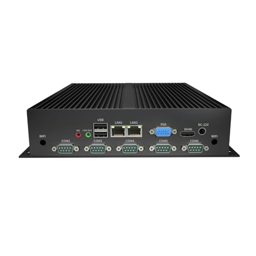 PC industrial sin ventilador, mini computadora, Intel I3 6100U, Windows XP / 11 o Linux Ubuntu, VGA, HDMI, Dual LAN, 6 x COM, 6 x USB, 8 GB RAM 256GB SSD