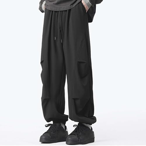 Men's Y2K Wide Leg Baggy Cargo Sweatpant Casual Loose Ruched Jogger with Pockets Trendy Streetwear Trousers Plus Size2