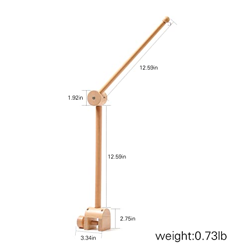 Wooden Crib Mobile Arm | Baby Crib Mobile Arm Wooden Holder | Rotatable Adjustable Anti Slip Attachment Clamp For Sturdy Mobile Hanger (Only Arm) #TOP4