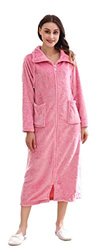 Richie House Women's Soft and Warm Fleece Robe with Zipper Size S-XL RHW2856