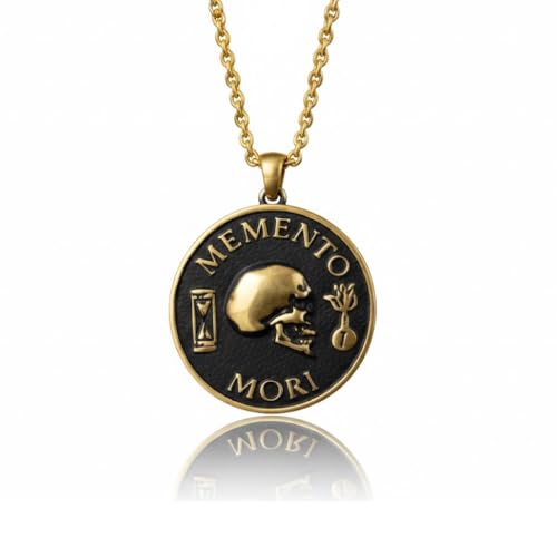 Collier Memento Mori au quotidien | Pendentif crâne discret de 1,8 cm