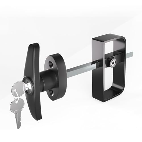 JZVXX Shed Lock 5-1/2 Steam with 2 Keys Shed Door Latch Door Lock Latch Shed Door Hardware- Black