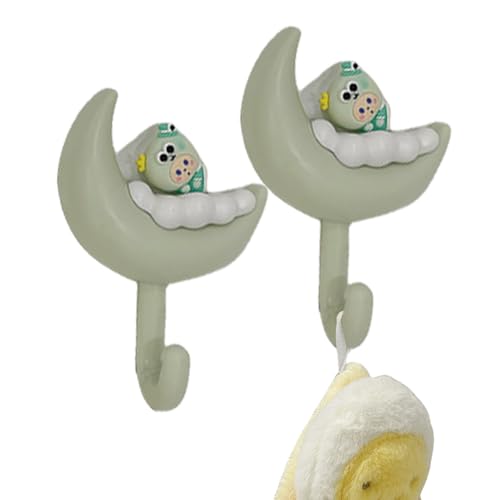 Uhngw Servitore per muro, supporto per tasti di,Ganci della luna - 2x gancio adesivo montato a parete per asciugamani di cappelli gioielli senza rintracciare