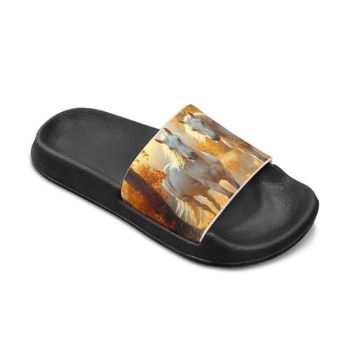 Forchrinse Girls Sandals Stylish Kids House Slippers Summer Open Toe Beach Slides Lightweight Slip-On Shower Shoes