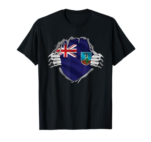 Super Montserratian Heritage Proud Montserrat Roots Flag T-Shirt
