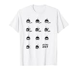 Astro Bot Character Faces Grid Fun Video Game Maglietta, Uomo, Bianco, 3XL