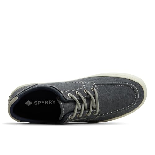 Sperry Men's Moc Stripe Sneaker, Navy Textile, 12