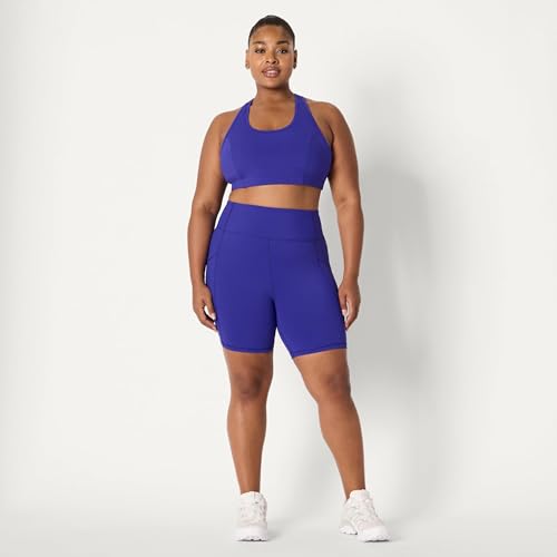 Amazon Essentials Women's Active Total Train High Waist 7" Gym Workout Biker Shorts with Pockets, Royal Blue, X-Large - image 3