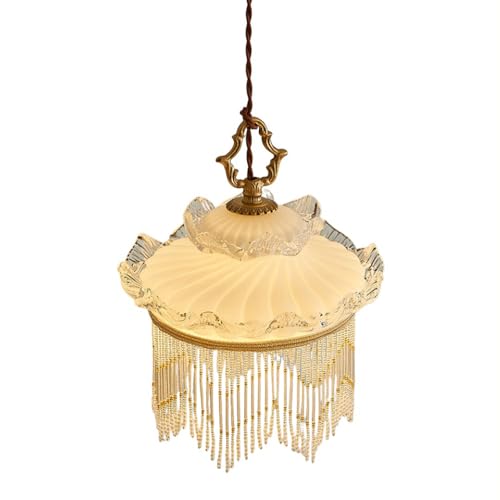 Rétrotassels français luminaires suspendus en laiton et verre ciselé