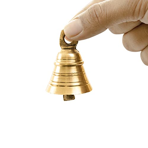 Image of Spillbox Traditional Brass Bell /Ghanti for Pooja /Bell for Mandir|Small Temple Bell for Aarti, Puja, Meditation | Spiritual Use| Worship for Temple Home Decorative Brass Pooja Room Bells (8)