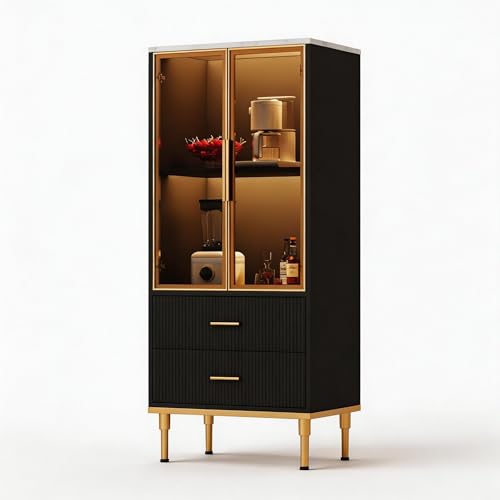 GarveeHome 71" Kitchen Storage Cabinet,Tall Pantry Cabinet with Doors and Shelves, Freestanding Adjustable Cabinet for Dining Room, Living Room, Home