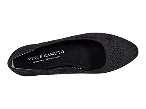 Vince Camuto Femils Black Knit Ballet Flats Flexible Fitted Comfort Shoes2