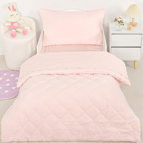 Recopilación de Sábanas para cama infantil . 50 CARUILI - Juego de ropa de cama para niñas pequeñas, juego de cama de 4 piezas, súper suave y ligero, incluye edredón, sábana encimera, sábana bajera, funda de almohada...
