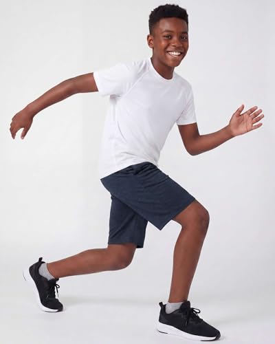 Image of Real Essentials 5 Pack: Boys' Dry Fit Basketball Shorts for Youth Kids Teens - Athletic Running Soccer Sports with Pockets