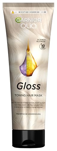 Olia Gloss Toning Hair Mask Repariert bis zu 1 Jahr Haarschäden bis zu 72h sichtbarer Glanz intensiviert die Haarfarbe bis zu 4 Haarwäschen wie eine Haarmaske anwendbar Scandi Blonde
