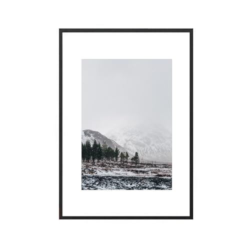 A2 Aluminum Poster Frame with Mount，Black Metal Picture Frames，Certificate/photo Frame with HD Plexiglass Front for Wall Mount