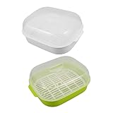 LABRIMP 2 Piezas Contenedor de almacenamiento de pescado vaporera microondas contenedor de alimentos de microondas