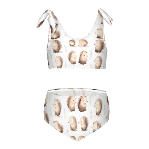 Girls' Bikini Set, Hedgehog Kids Swimsuit 2 Pcs Beach Bathing Suit