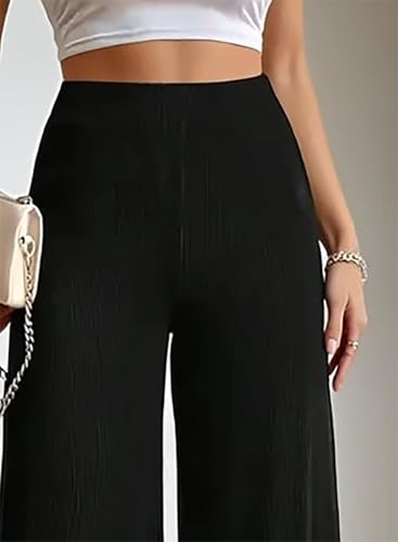 Image of KOTTY Womens Solid Pull ON Black Wash Casual Pants