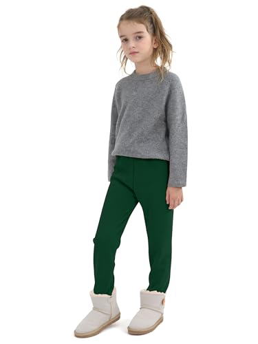 Cooraby Girls Cotton Fleece Lined Leggings Thick Thermal Pants Kids Basic Full Length Tights Winter Warm Clothes4