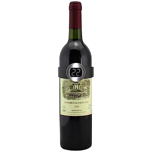 Termometro de encaixe para vinho em ABS e aco inox cor preta - Fracalanza - Full Fit.