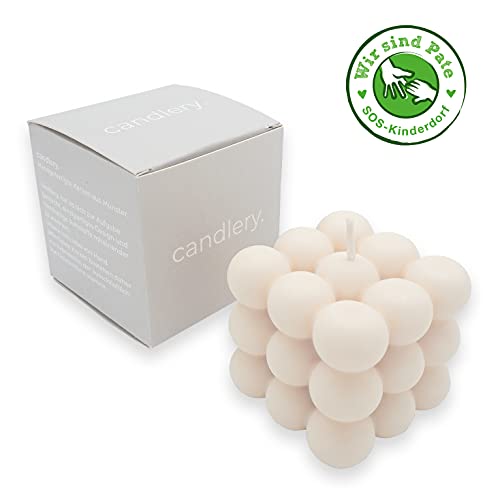 Bubble Candle | duurzame kaars van koolzaadwas | handgemaakt in Duitsland | 100% veganistisch | candlery. - de kaarsenfabriek uit Münster (crème) - Image 3