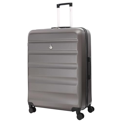 An image depicting Aerolite Large Lightweight ABS Hard Shell Travel Hold Check in Luggage Spinner Suitcase with 4 Wheels, 29"