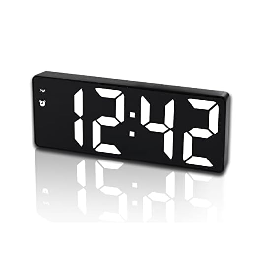 Digital Alarm Clock for Bedroom,Mirror Surface LED Electronic Clocks,Adjustable Brightness, Snooze Model,Voice Control,12/24H Display,Alarm Clock for Kids,Office,Table,Nightstand-White