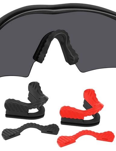 Image of BLAZERBUCK Soft Replacement Nose Pads Nose Pieces for Oakley M Frame Series Sunglasses - Black + Red