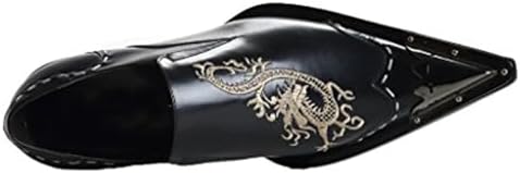 Santimon Men Dress Loafers - Pointed Toe Western Design