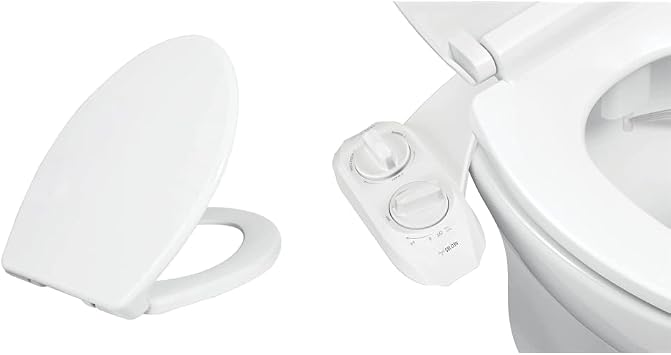 LUXE Bidet NEO 185 Plus White and LUXE Elongated Toilet Seat Bundle