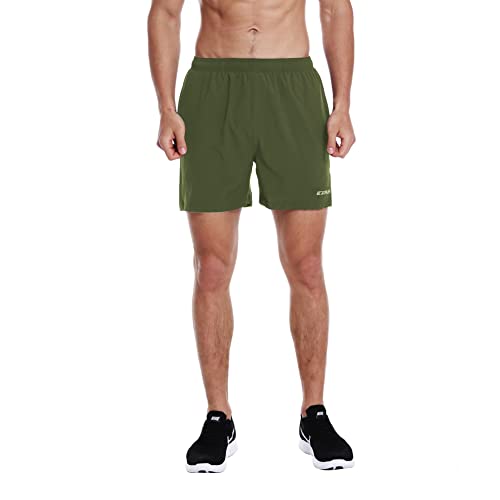 Image of EZRUN Men's 5 Inches Running Workout Shorts Quick Dry Lightweight Athletic Shorts with Liner Zipper Pockets
