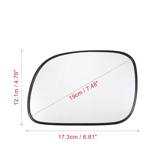 Verre de rétroviseur angle chauffage miroir convexe Caravan