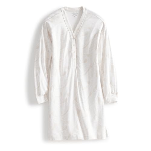Vera Bradley Cotton Henley Night Dress, Paisley Key Pumice Stone, M
